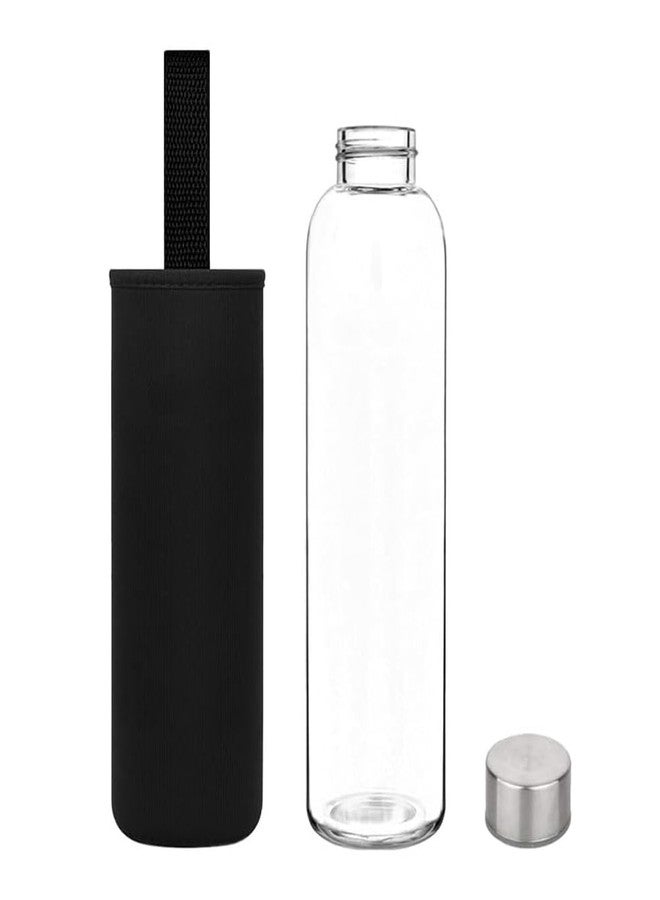 AEC Borosilicate Glass Water Bottle 750ml BPA-Free Leak Proof Ideal for School Home Office Travel Sport Yoga Gym Hot Cold Drinks with Portable Neoprene Carrying Sleeve - Image 4